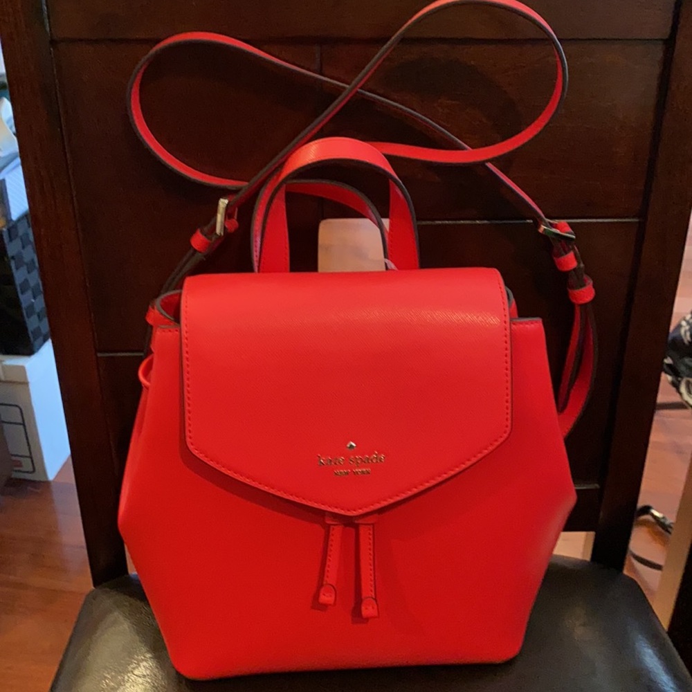 ♠️NWT Kate Spade Saffiano Leather Med flap backpck